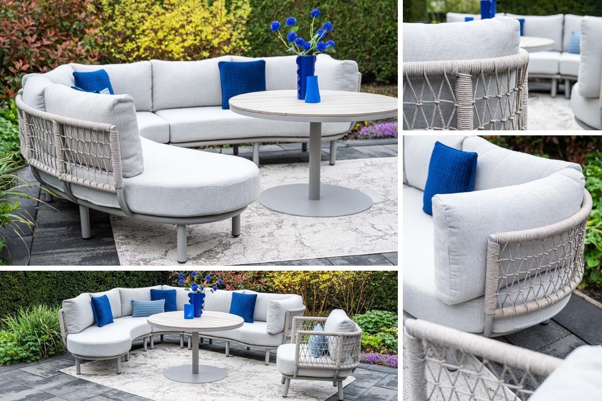 Chamoix curved outdoor dining sofa furniture